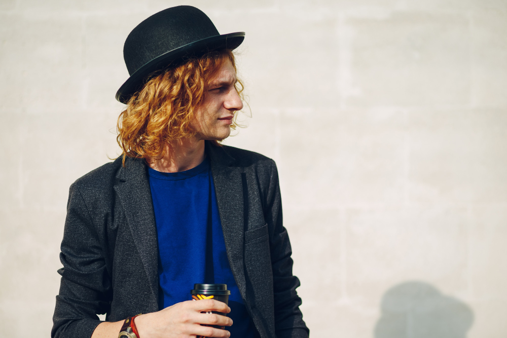 Vintage black fedora hat