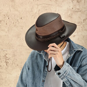 vintage western cowboy hat wide brim sun protection woven design