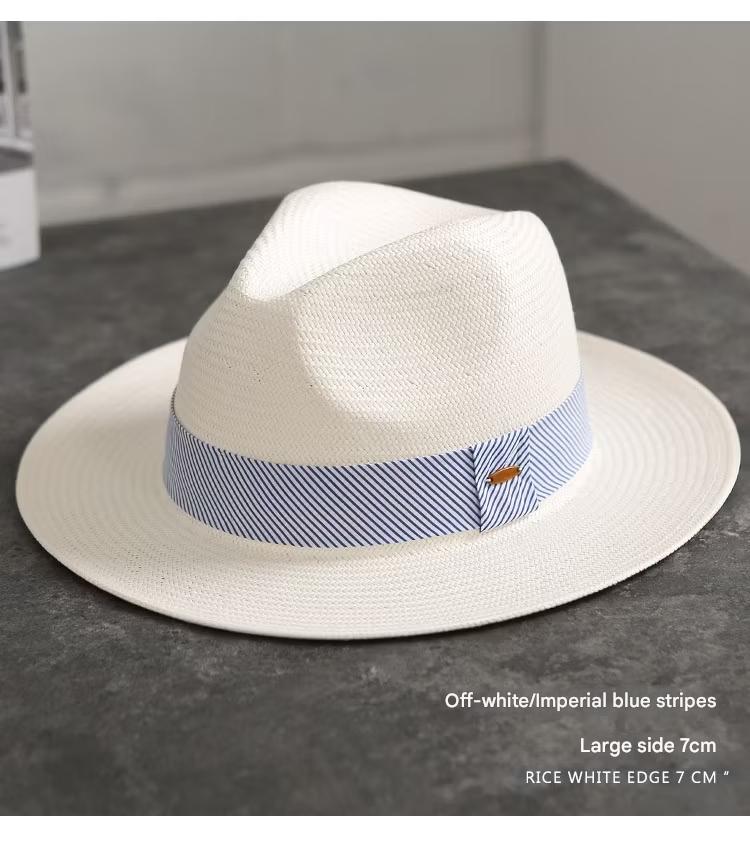 handwoven panama straw fedora hat for men & women
