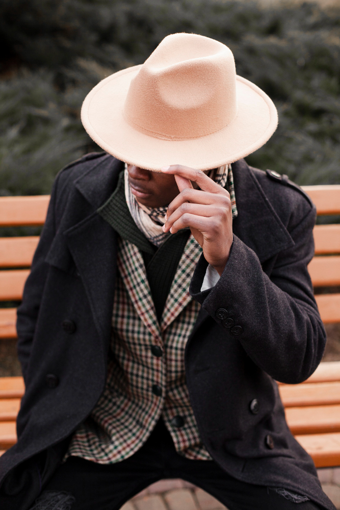 black fedora casual streetwear