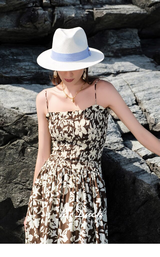 handwoven panama straw fedora hat for men & women