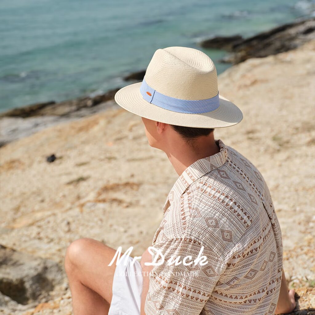 handwoven panama straw fedora hat for men & women