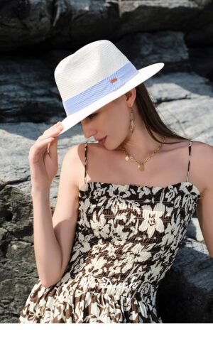 handwoven panama straw fedora hat for men & women