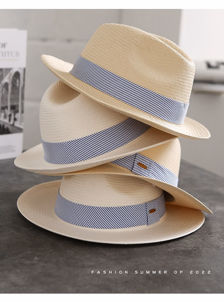 handwoven panama straw fedora hat for men & women