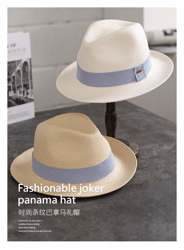 handwoven panama straw fedora hat for men & women