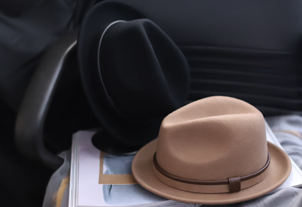 Men’s Casual Wool Fedora Hat – British Vintage Gentleman Style Wide Brim Large Size Felt Hat